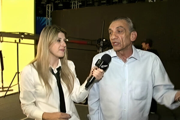 Dani Calabresa e Osmar de Oliveira CQC