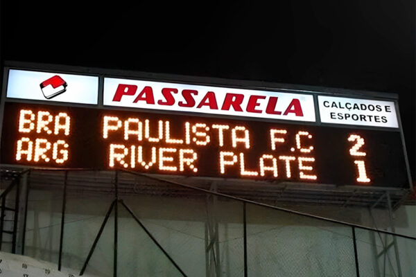 Placar do jogo entre Paulista e River na Libertadores de 2006