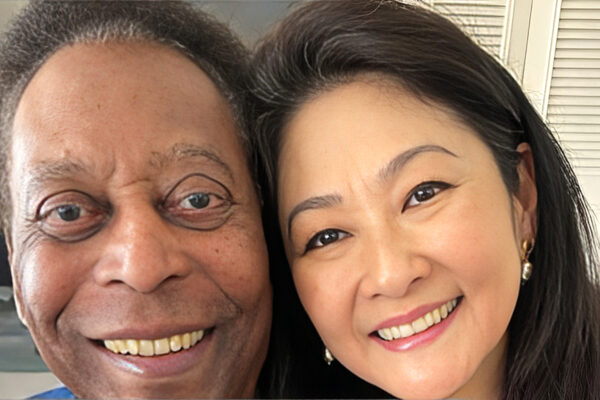 Pelé e Márcia Aoki