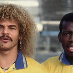 Valderrama e Asprilla, na seleção da Colômbia (Reprodução / Web)