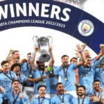 Manchester City festejando a conquista da Champions (Reprodução / Web)